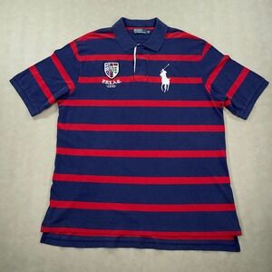 Polo by Ralph Lauren Navy and Red Striped Shirt